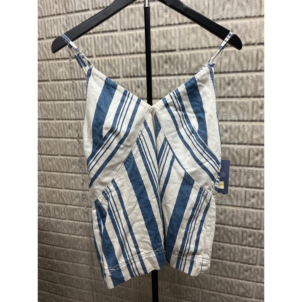 Universal Thread Blue White Striped Camisole V-Neck Cami Top XS NEW